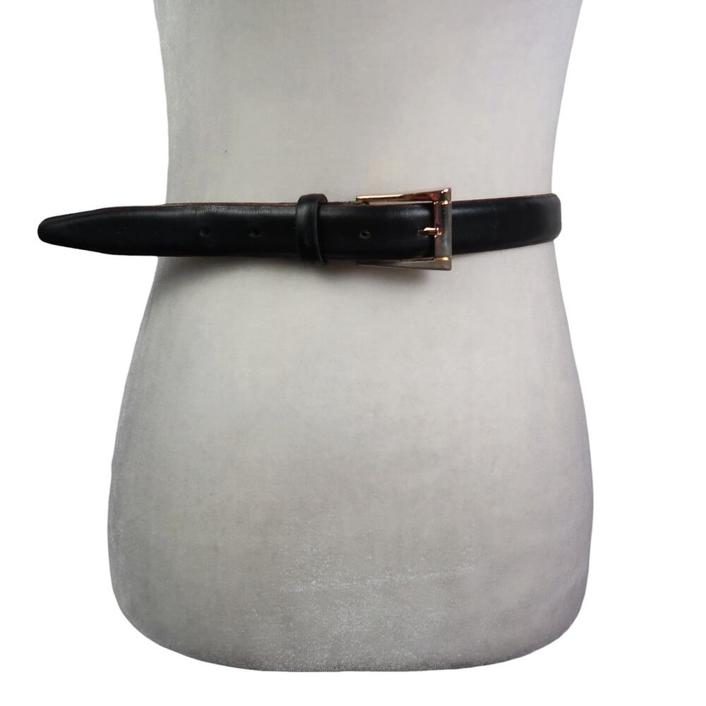 INC International Concepts Black Leather Waist Belt